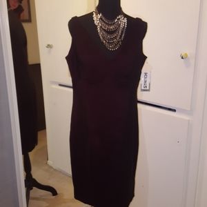 Burgundy knee length formal dress